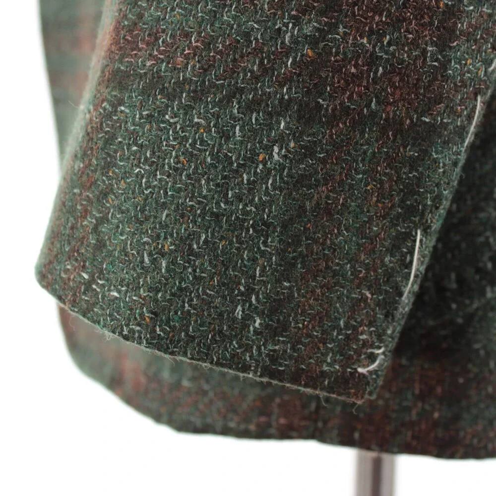 Sartorio Kiton NWT Wool Blend Sport Coat Size 52R (42R US) Green w/ Brown Plaid